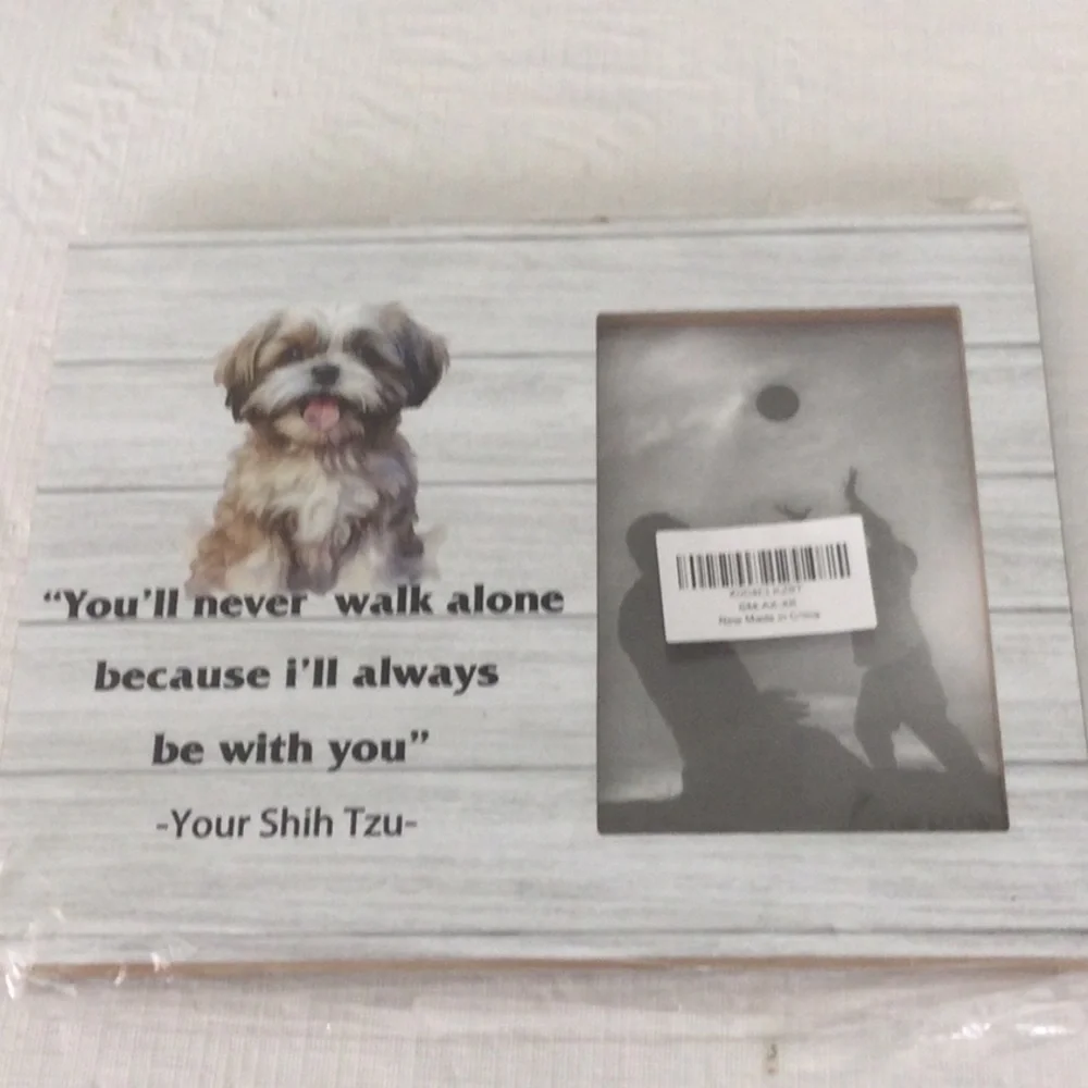 Shih Tzu Inspirational Picture Frame - White & Gray